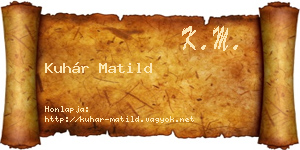 Kuhár Matild névjegykártya